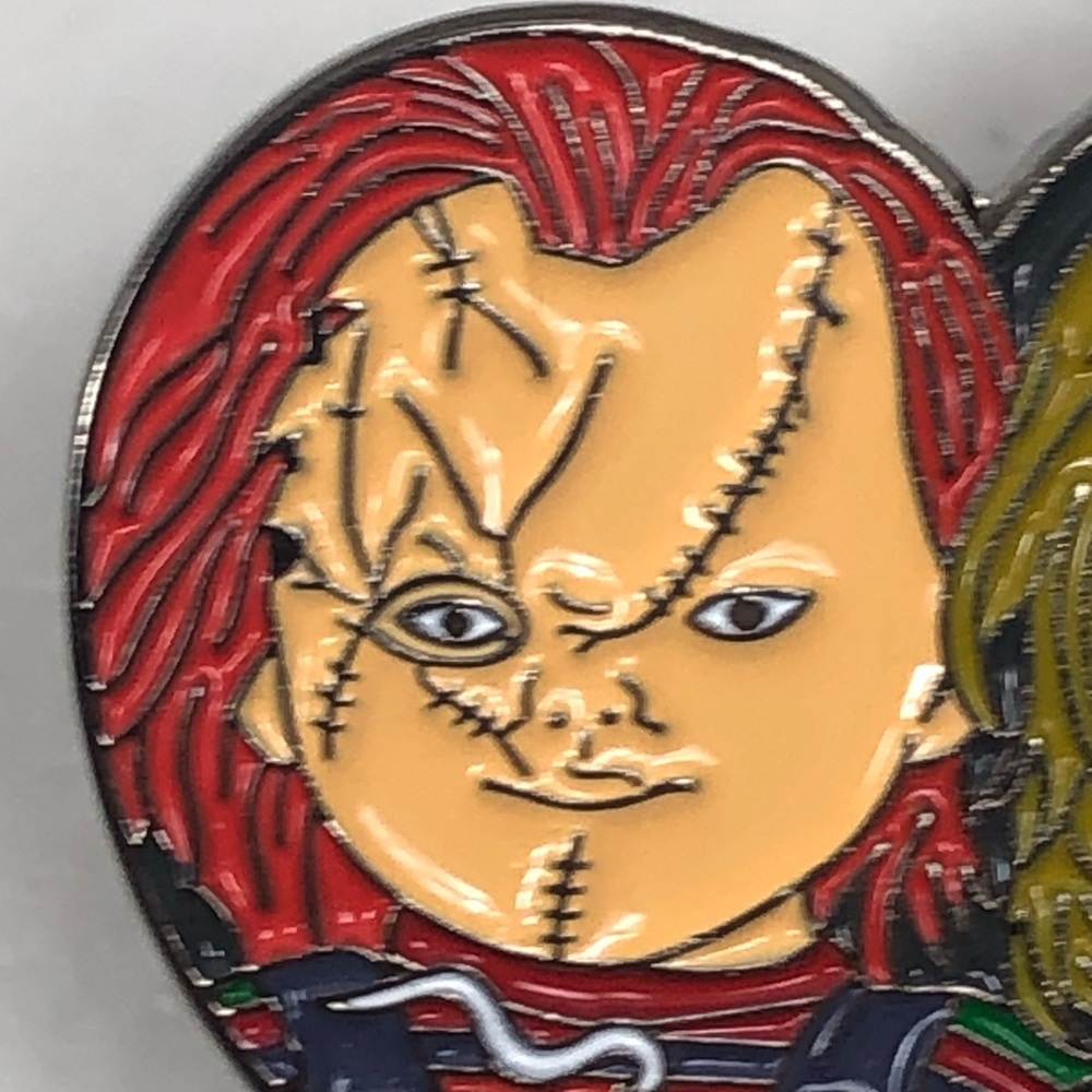 Tiffany Bride Of Chucky Childs Play Horror Heart Pin Lapel - Picture 2 of 11